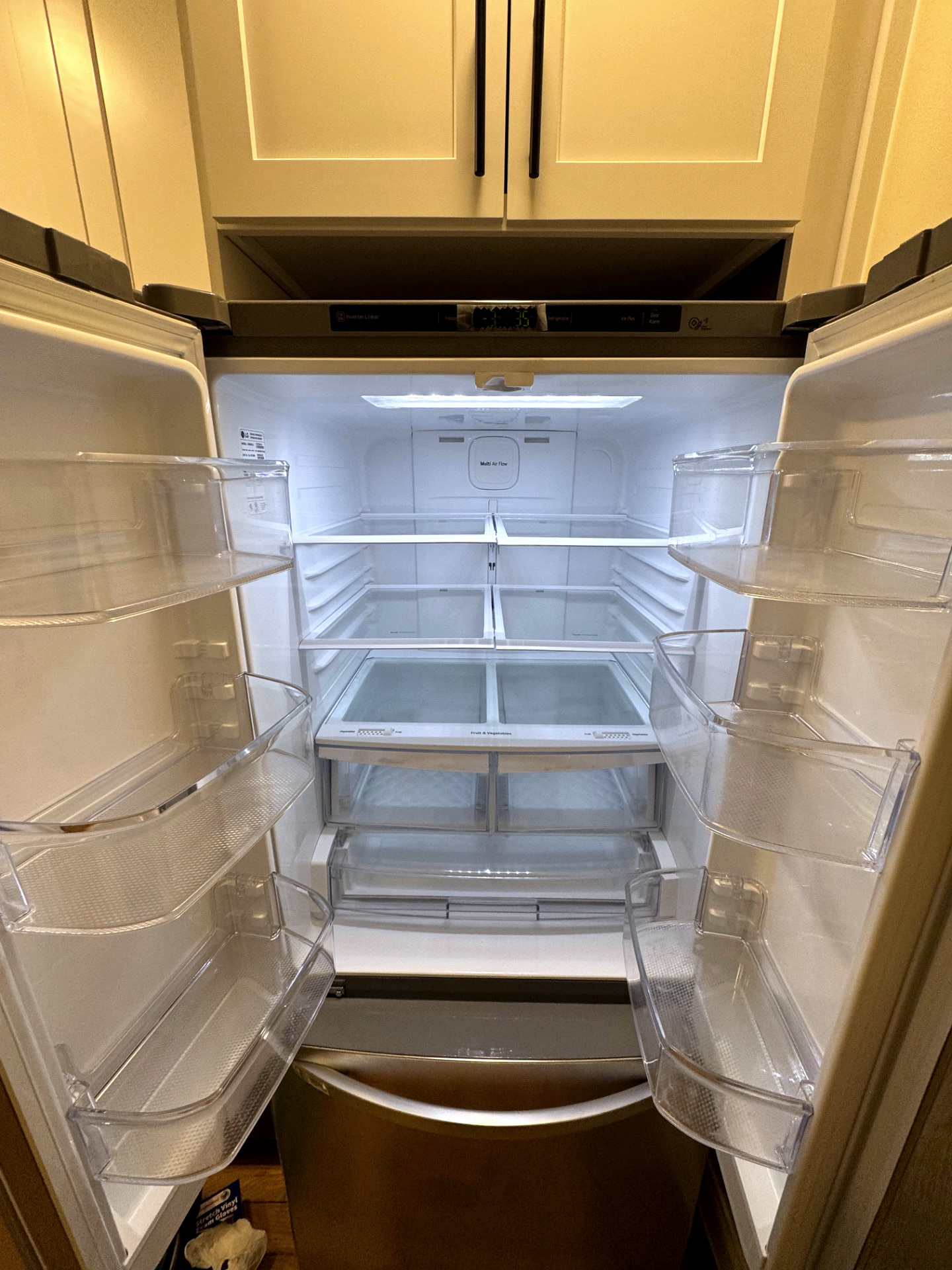 A spotless, freshly cleaned refrigerator interior